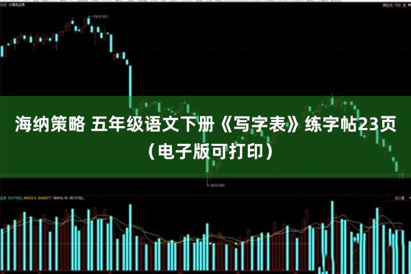 海纳策略 五年级语文下册《写字表》练字帖23页（电子版可打印）